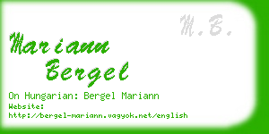 mariann bergel business card